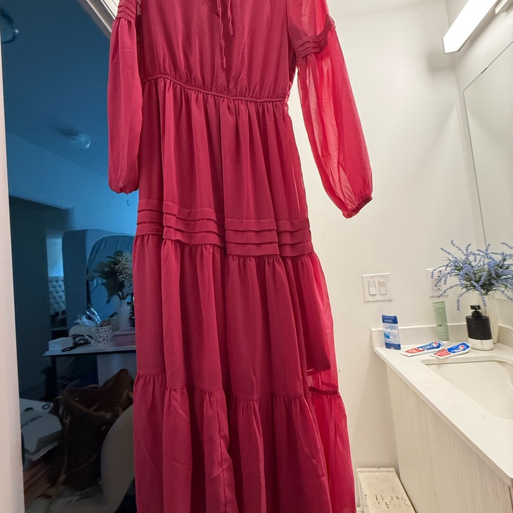 SHEIN Vibrant Red Maxi Dress